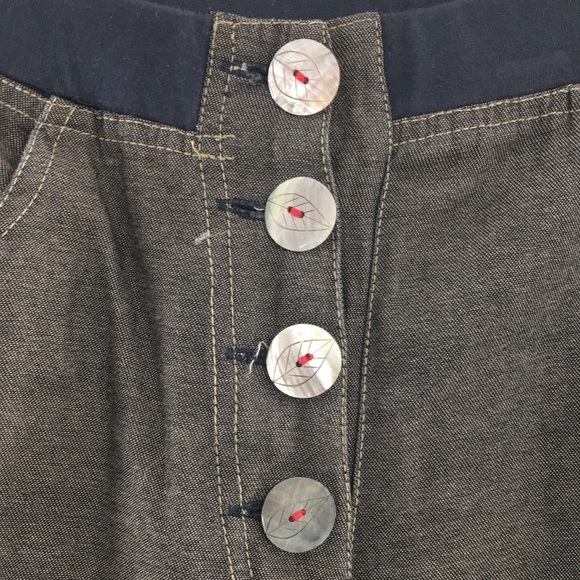 Usindo Brown Pants Floral Embroidered‎ Lagenlook Women Medium Boho Hippie Barrel - Picture 3 of 12